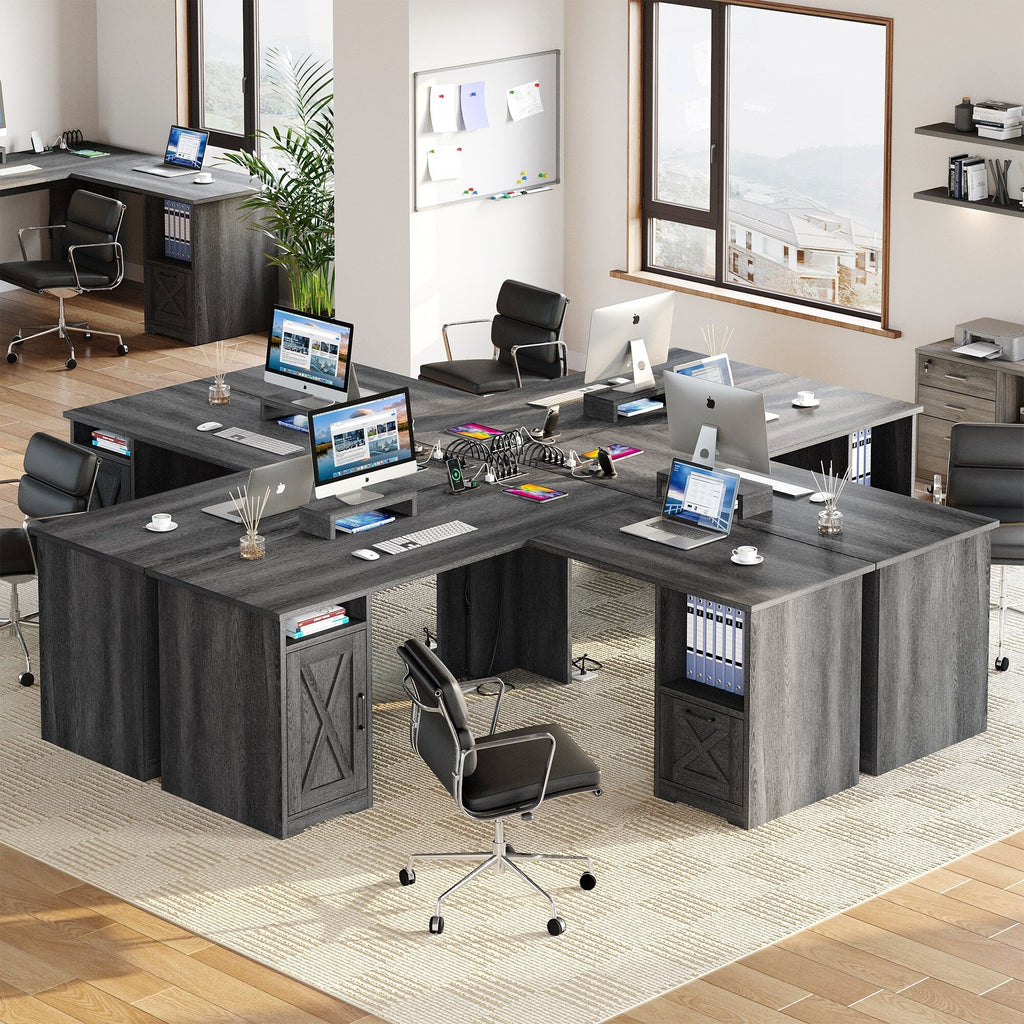 Bureau de jeu en L Moasis de 59 pouces avec support pour écran