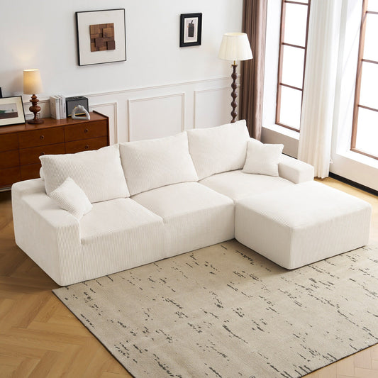 Canapé sectionnel en L, canapé modulaire ultra-doux à assise profonde