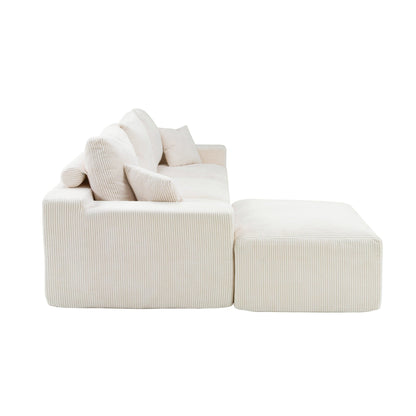 Canapé sectionnel en L, canapé modulaire ultra-doux à assise profonde