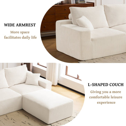 Canapé sectionnel en L, canapé modulaire ultra-doux à assise profonde