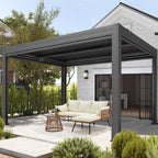 Ensemble de canapés de conversation sectionnels en osier, ensemble de meubles de patio 3 pièces avec coussins épais et table basse en verre trempé