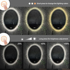 Miroir de salle de bain mural antibuée ovale tactile rétroéclairé par LED