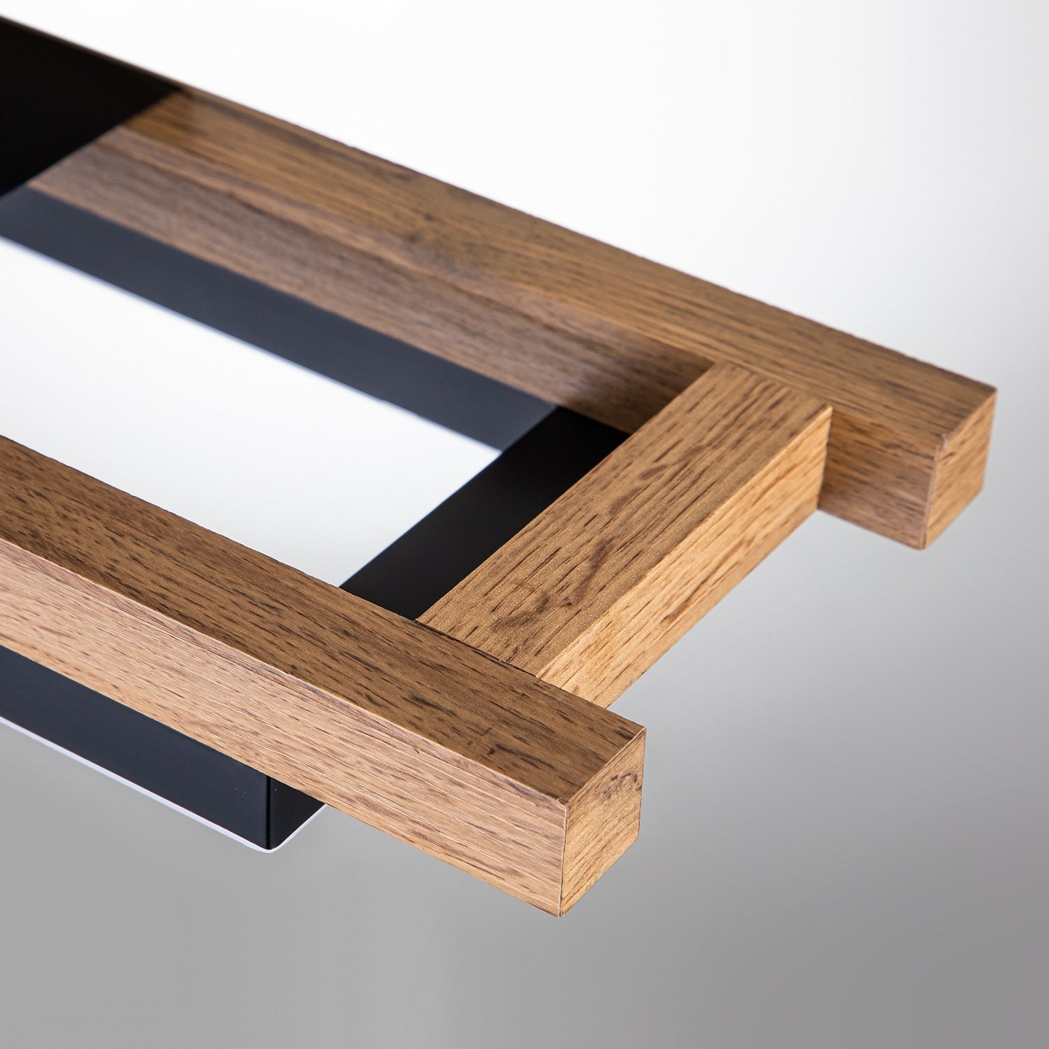 Plafonnier semi-encastré rectangulaire à LED intégré en bois pour couloir et hall d'entrée