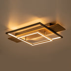 Plafonnier semi-encastré rectangulaire à LED intégré en bois pour couloir et hall d'entrée