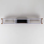 Plafonnier semi-encastré rectangulaire à LED intégré en bois pour couloir et hall d'entrée