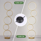 Lampadaire LED moderne à intensité variable, lampe d'angle lumineuse à 3 voies avec 5 anneaux pour salon