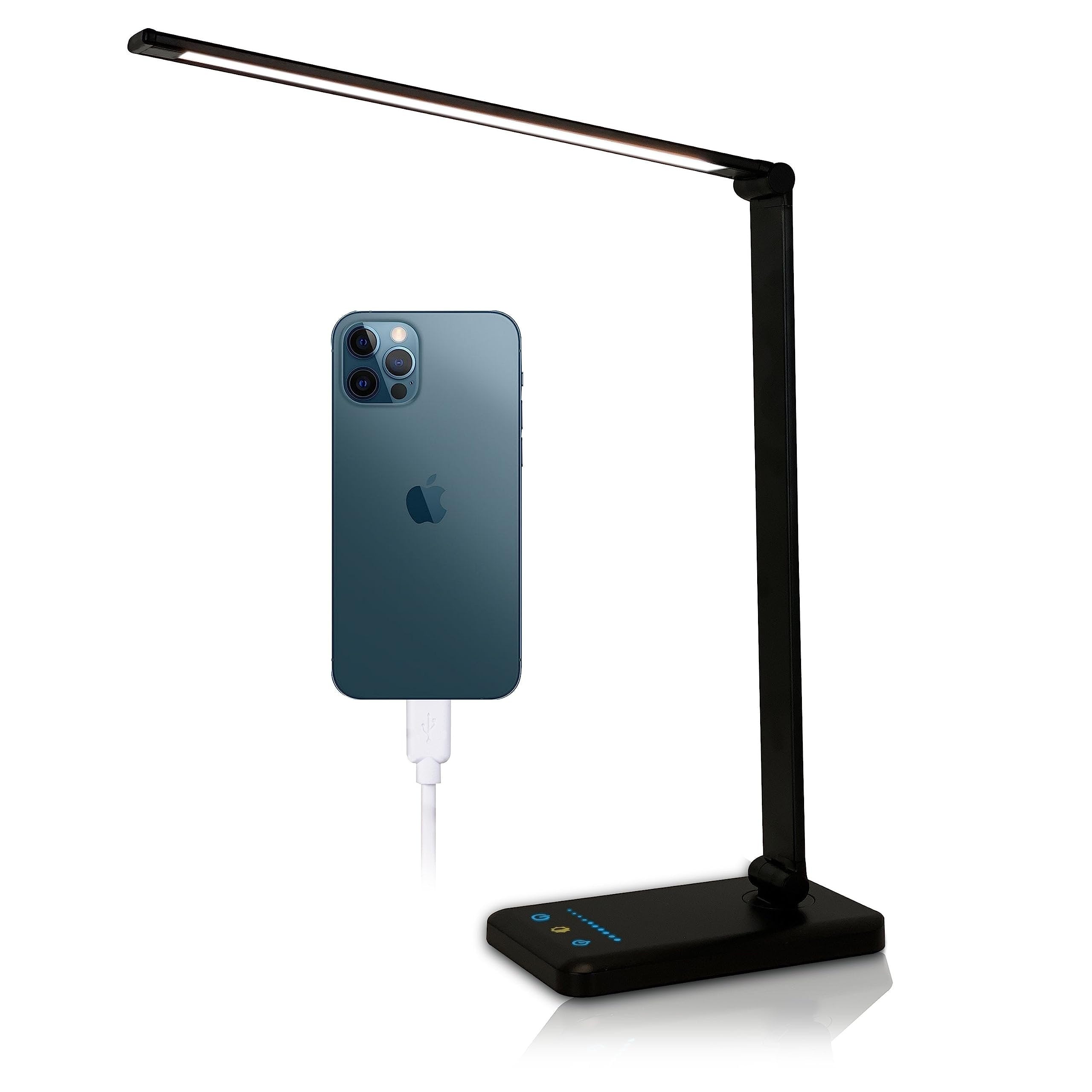Lampe de bureau LED avec port de chargement USB, variateur de lumière tactile et température de couleur réglable automatiquement
