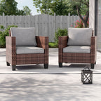 Ensemble de 2 chaises d'extérieur LIVOOSUN en rotin marron