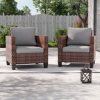 Ensemble de 2 chaises d'extérieur LIVOOSUN en rotin marron