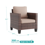 Ensemble de 2 chaises d'extérieur LIVOOSUN en rotin marron