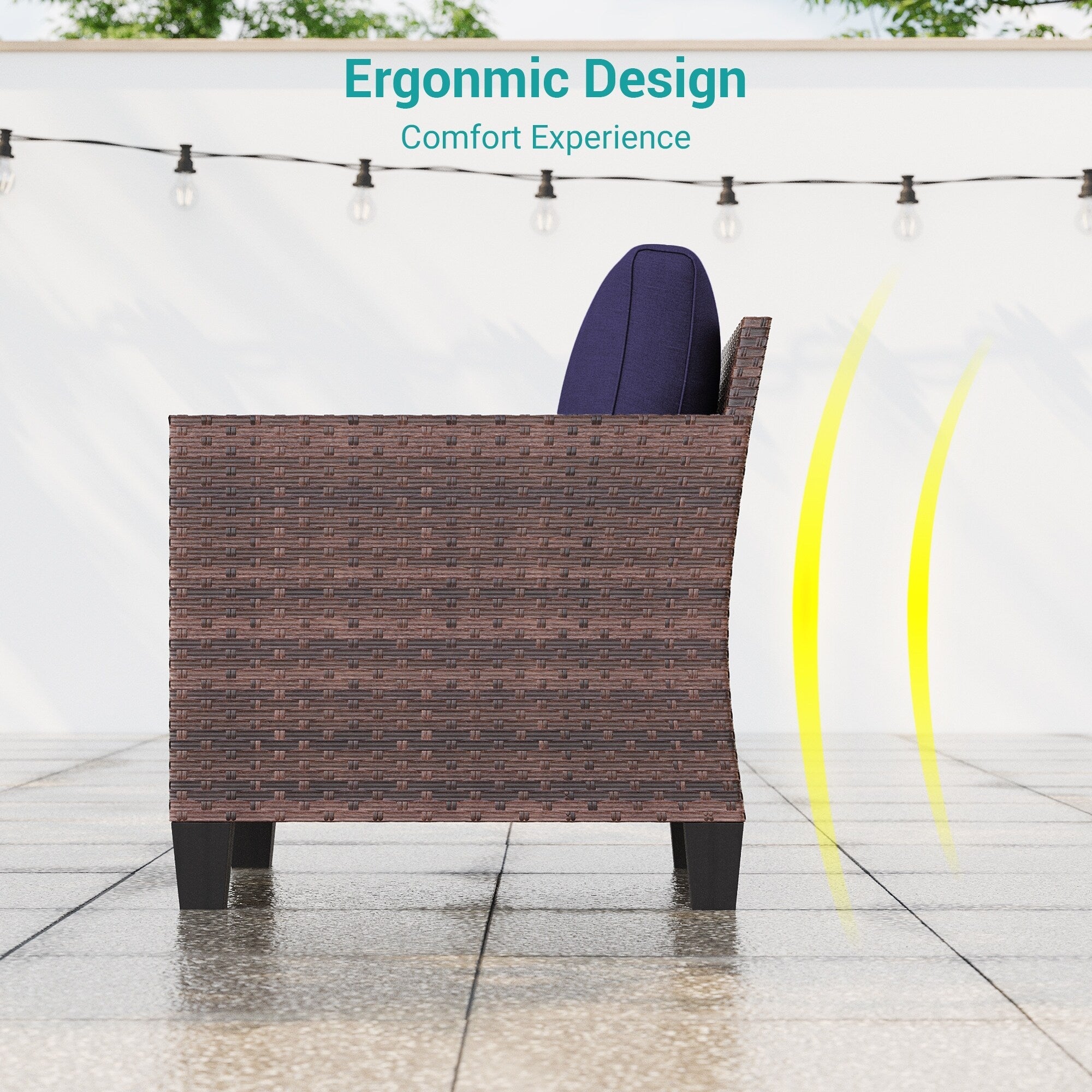 Ensemble de 2 chaises d'extérieur LIVOOSUN en rotin marron