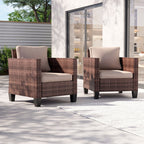 Ensemble de 2 chaises d'extérieur LIVOOSUN en rotin marron