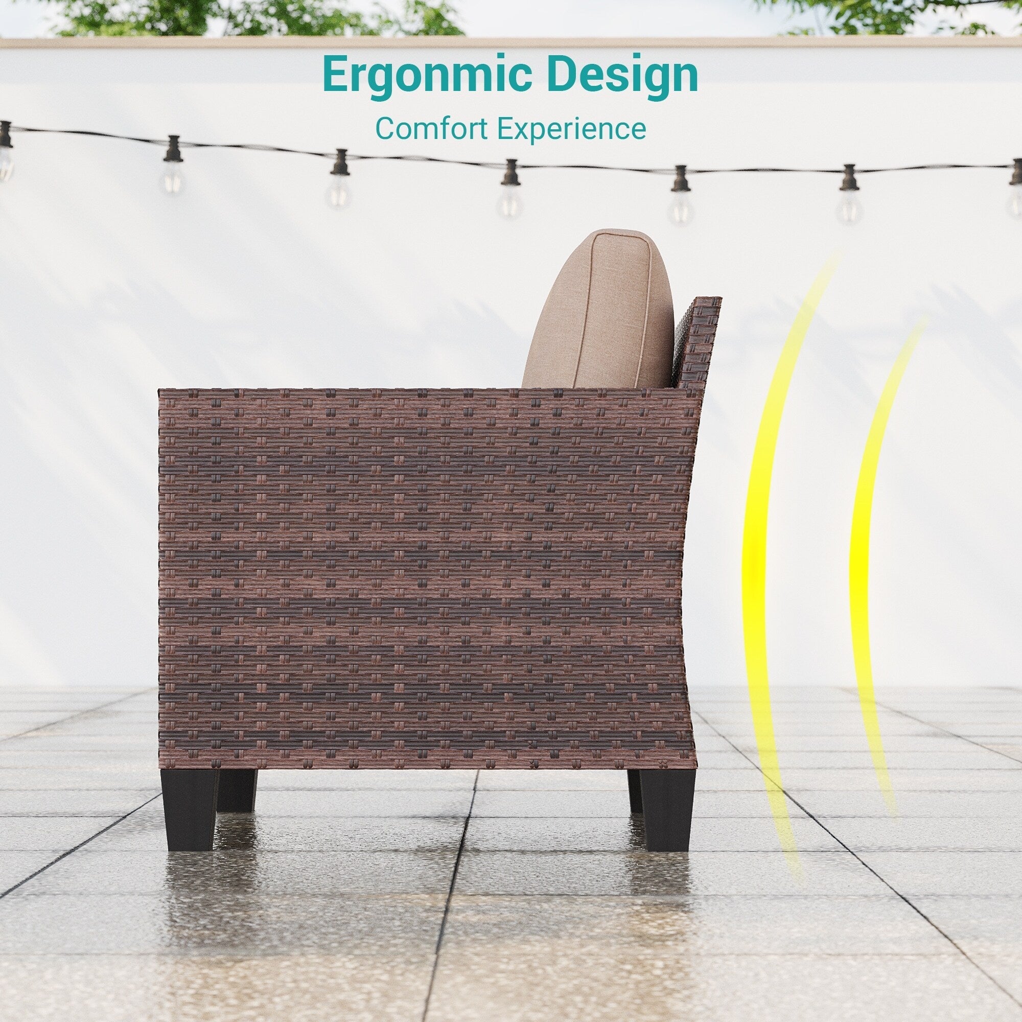 Ensemble de 2 chaises d'extérieur LIVOOSUN en rotin marron