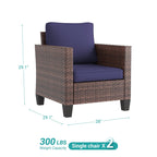 Ensemble de 2 chaises d'extérieur LIVOOSUN en rotin marron