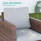 Ensemble de 2 chaises d'extérieur LIVOOSUN en rotin marron