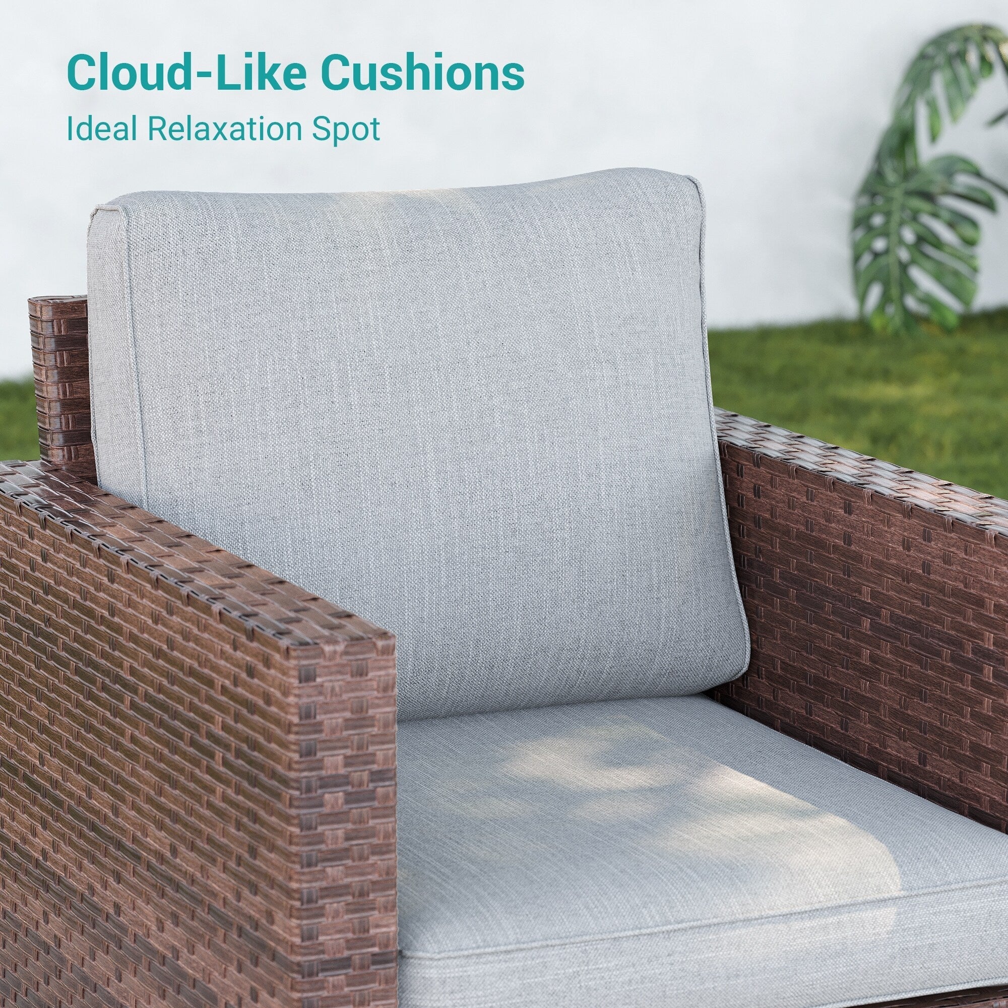 Ensemble de 2 chaises d'extérieur LIVOOSUN en rotin marron