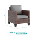 Ensemble de 2 chaises d'extérieur LIVOOSUN en rotin marron