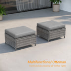 Ensemble de 3 canapés de patio en rotin marron Livoosun