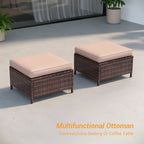 Ensemble de 3 canapés de patio en rotin marron Livoosun