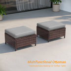 Ensemble de 3 canapés de patio en rotin marron Livoosun