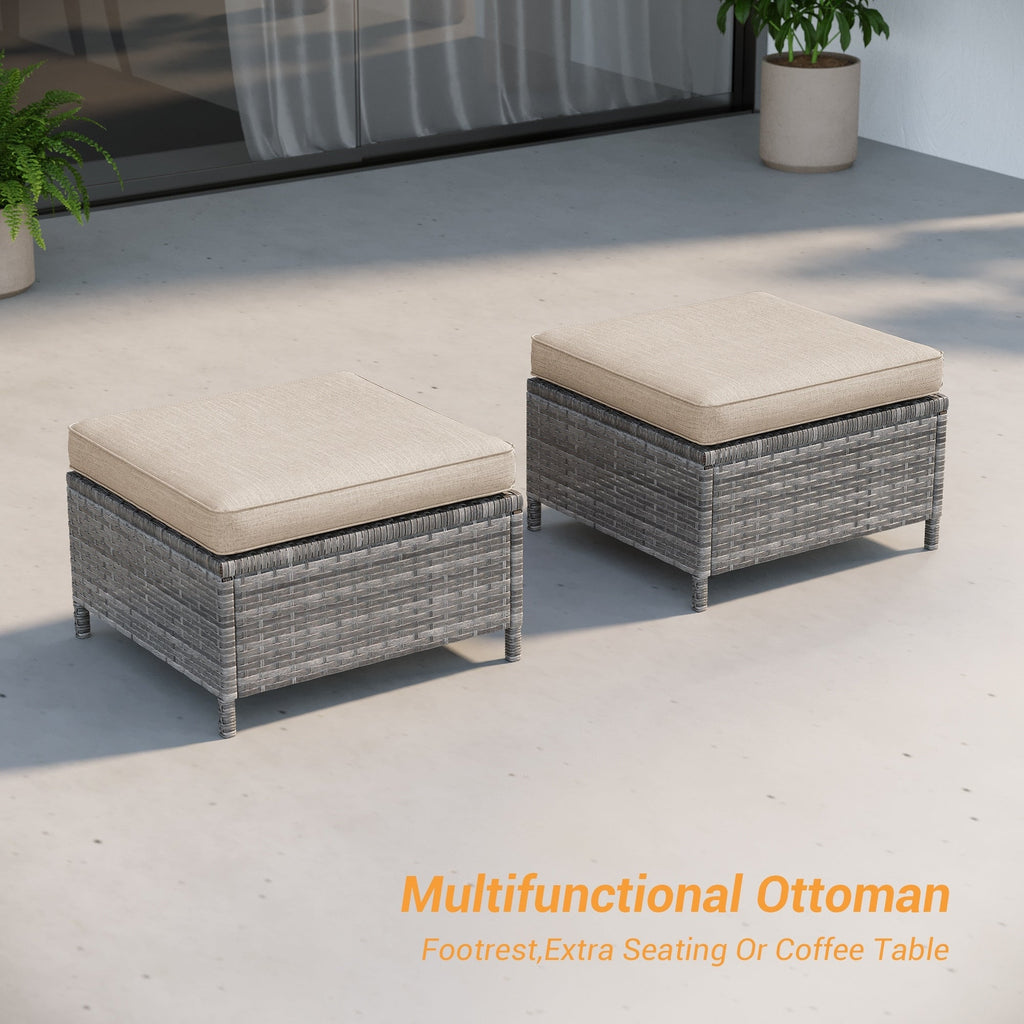 Ensemble de 3 canapés de patio en rotin marron Livoosun