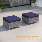 Ensemble de 3 canapés de patio en rotin marron Livoosun