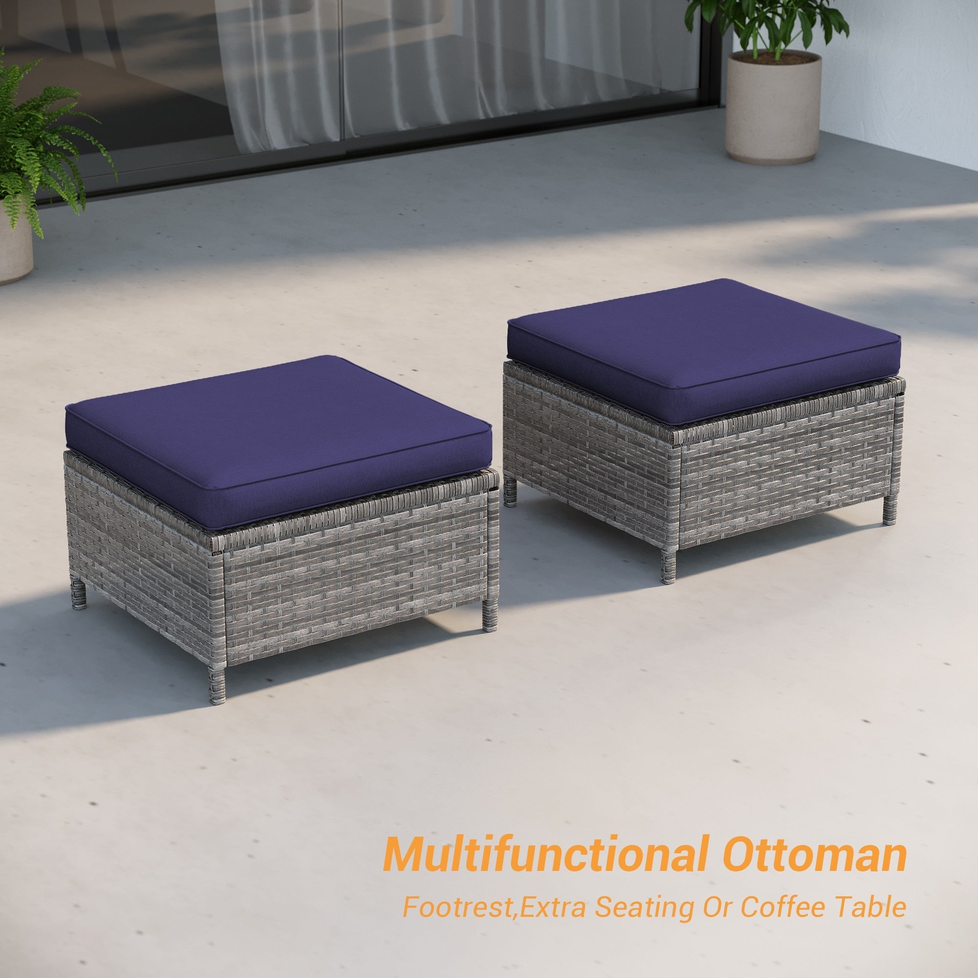 Ensemble de 3 canapés de patio en rotin marron Livoosun
