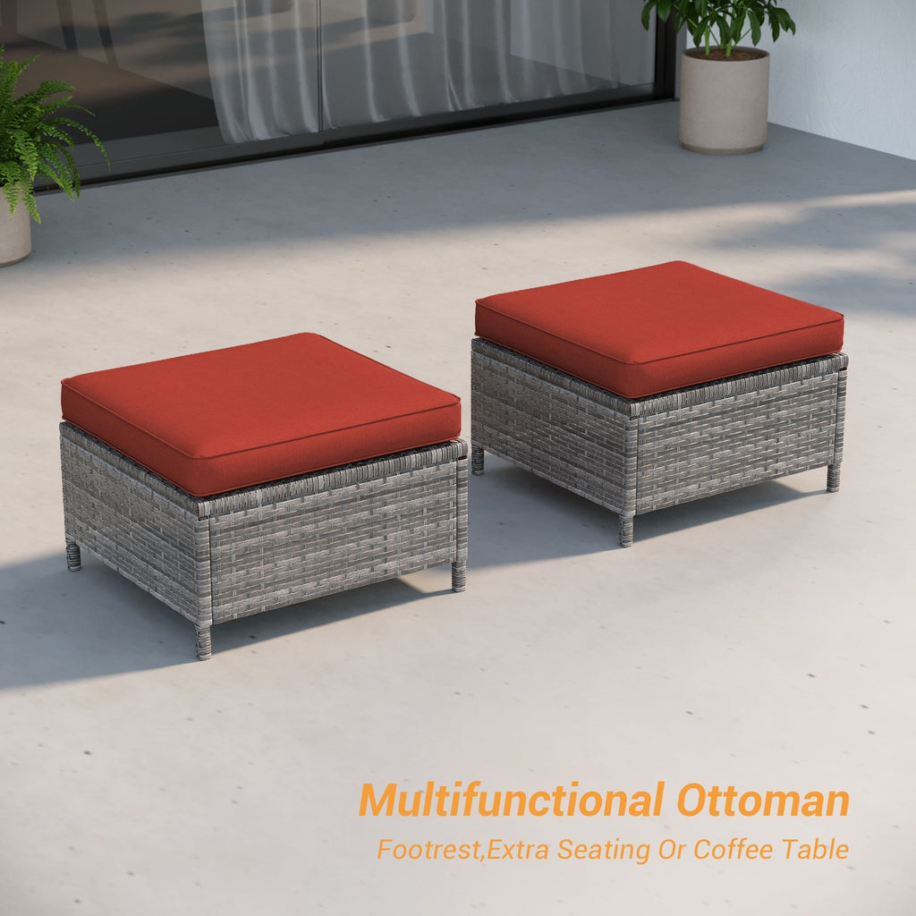 Ensemble de 3 canapés de patio en rotin marron Livoosun
