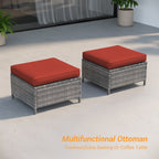 Ensemble de 3 canapés de patio en rotin marron Livoosun