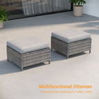 Ensemble de 3 canapés de patio en rotin marron Livoosun