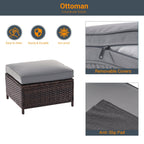Ensemble de meubles de jardin LIVOOSUN 5 pièces en rotin marron
