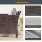 Ensemble de meubles de jardin LIVOOSUN 5 pièces en rotin marron
