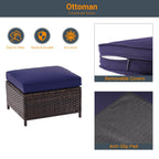 Ensemble de meubles de jardin LIVOOSUN 5 pièces en rotin marron