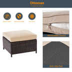 Ensemble de meubles de jardin LIVOOSUN 5 pièces en rotin marron