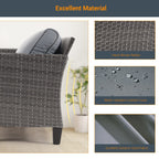 Ensemble de 6 canapés d'extérieur en rotin gris LIVOOSUN avec table basse