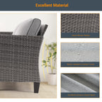 Ensemble de 6 canapés d'extérieur en rotin gris LIVOOSUN avec table basse