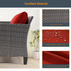 Ensemble de 6 canapés d'extérieur en rotin gris LIVOOSUN avec table basse