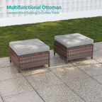 Ensemble de 8 fauteuils à bascule pivotants et sectionnels en osier marron LIVOOSUN