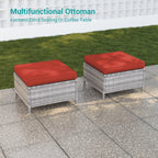 Ensemble de 8 fauteuils à bascule pivotants et sectionnels en osier marron LIVOOSUN