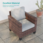 Ensemble de 8 fauteuils à bascule pivotants et sectionnels en osier marron LIVOOSUN