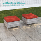 Ensemble de 9 canapés de jardin LIVOOSUN en osier PE gris, meubles d'extérieur, poufs et table