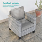 Ensemble de 9 canapés de jardin LIVOOSUN en osier PE gris, meubles d'extérieur, poufs et table