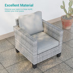 Ensemble de 9 canapés de jardin LIVOOSUN en osier PE gris, meubles d'extérieur, poufs et table