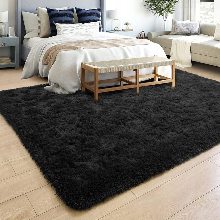 Tapis d'intérieur doux et moelleux, moderne et moelleux - 4' x 5,3'