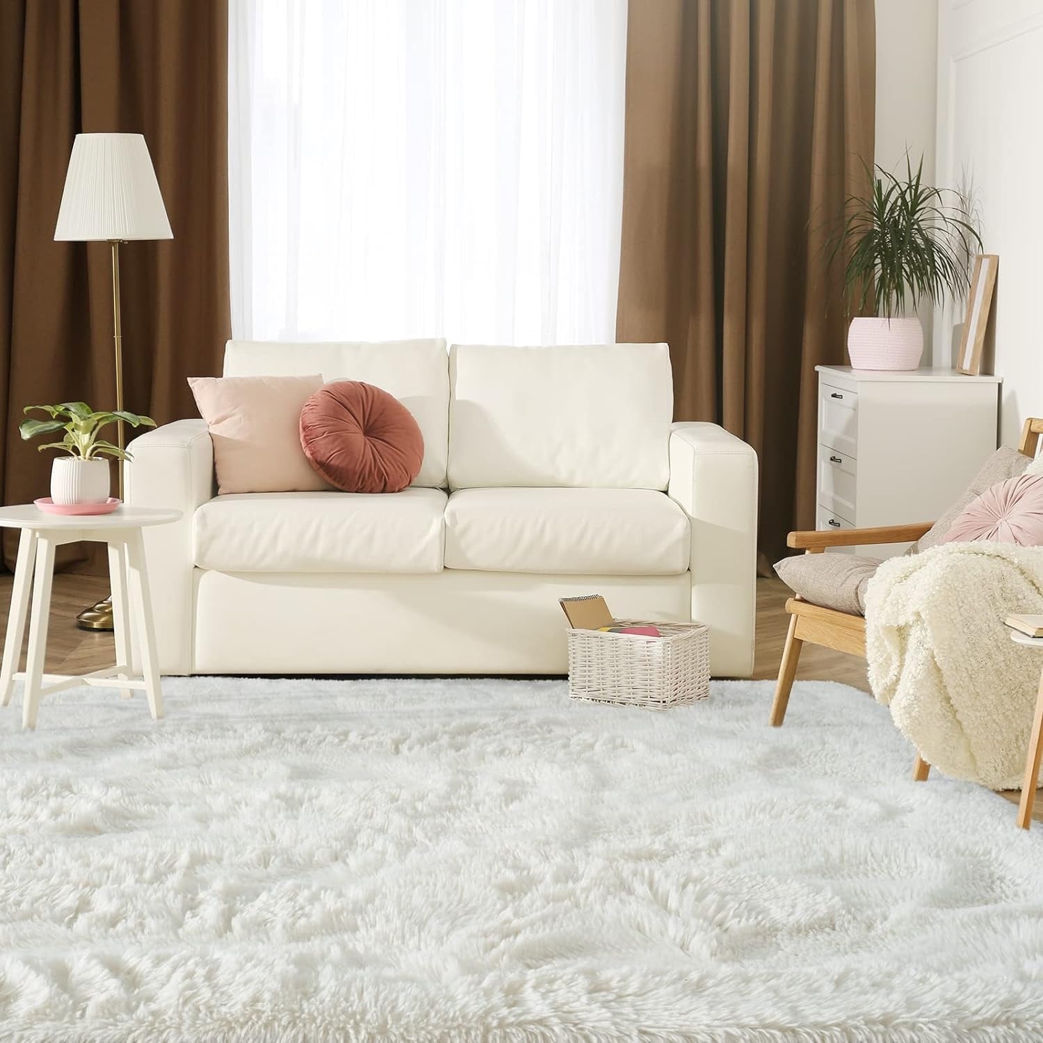 Tapis d'intérieur doux et moelleux, moderne et moelleux - 4' x 5,3'
