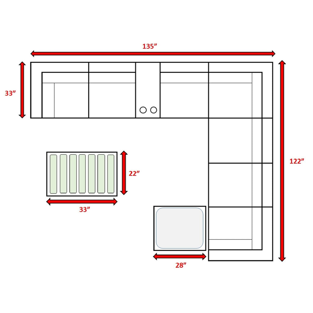 Ensemble de sièges sectionnels LSI 10 pièces