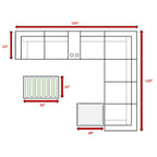 Ensemble de sièges sectionnels LSI 10 pièces
