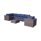 Ensemble de 7 sièges sectionnels en rotin Sunbrella avec coussins LSI