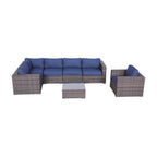 Ensemble de 7 sièges sectionnels en rotin Sunbrella avec coussins LSI