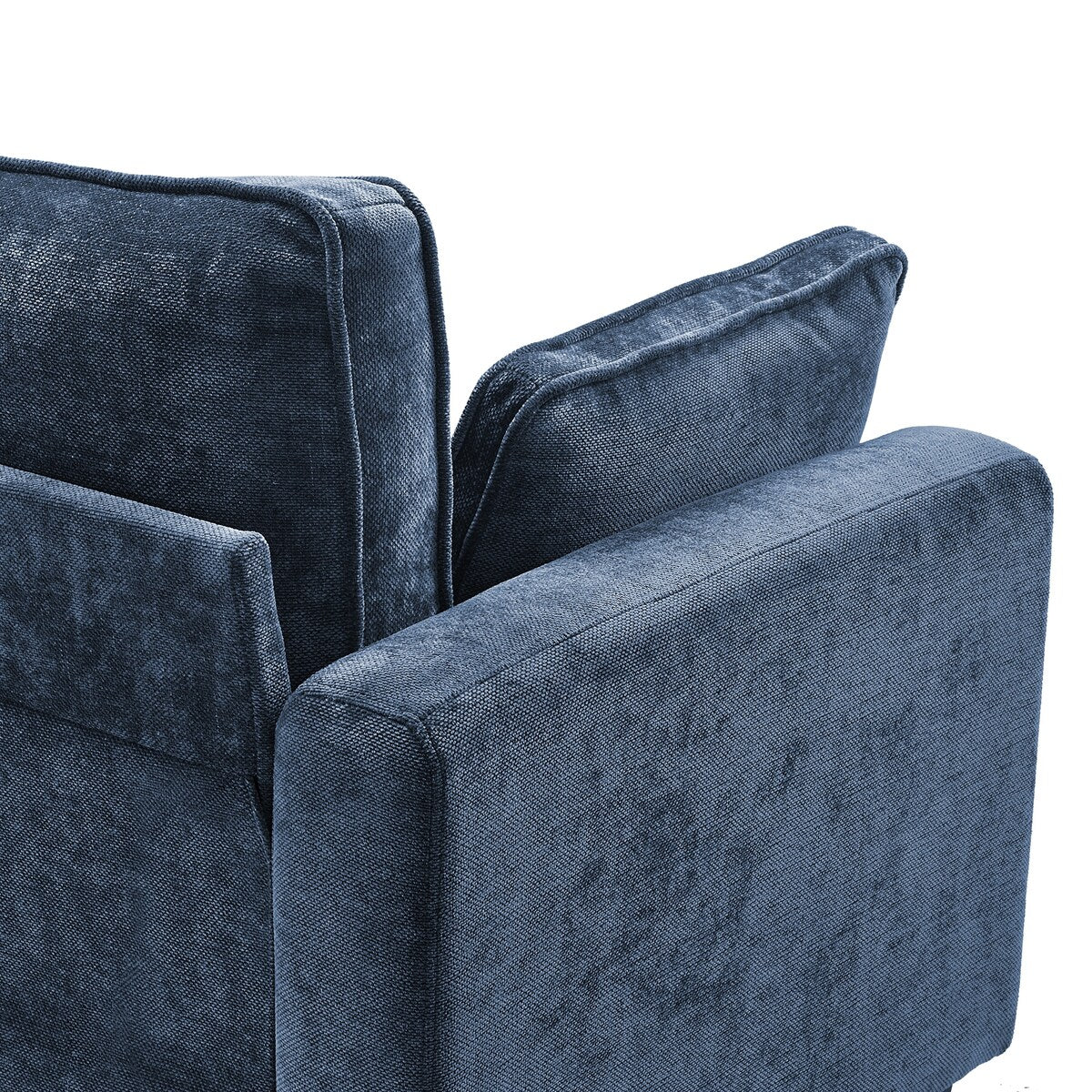Canapé 3 places rectangulaire en velours côtelé LUE BONA 81, moderne, rembourré, en polyester, avec base en bois, pour salon